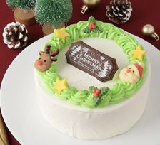 【店頭受取】【美味宣言】純生苺ショート クリスマスリースセンイルケーキ 4号 12cm クリスマス2025