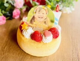 【店頭受取】京都半熟チーズケーキ 写真ケーキ フォトケーキ 5号 15cm 【オプション選択でオリジナルデザインに！】【お好きなイラストも人気です】 