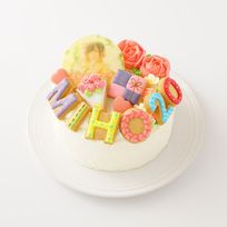 【店頭受取】フラワー苺ショート 写真フォトケーキ  選べるアイシング 4号 【お好きなイラストも人気です】 