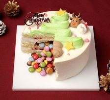 【店頭受取】【3度楽しめる】クリスマスリース ギミック苺ショート センイルケーキ ４号 1２m クリスマス2025