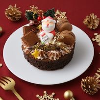 【店頭受取】生チョコもマカロンもトッピング！チョコ尽くしなガトーショコラクリスマス 4号 クリスマス2025