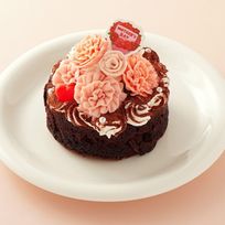 【店頭受取】【想いを込めて、花束のケーキを】ローズフラワーガトーショコラ4号《Cake.jp限定》 