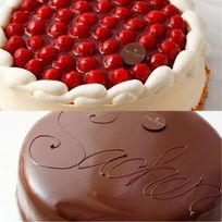 【店頭受取】最高級洋菓子 シュス木苺レアチーズケーキ 15cm ＆ ウィーンの銘菓ザッハトルテ 12cm セット