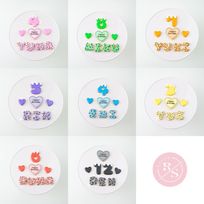 【店頭受取】豹柄 ハート アイシングクッキーセット（プレート＋装飾ハート2つ）＋でお好きなアルファベットや数字をお選びください。オリジナルメッセージ可。全8色。誕生日や記念日、推しのお祝いなどにオススメ《アルファベット・数字：1枚》