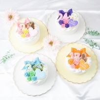 【店頭受取】☆2色選べるセミオーダー 写真ケーキ（プリントケーキ）リボン付 4号