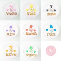 【店頭受取】ゼブラ柄 ハート アイシングクッキーセット（プレート＋装飾ハート2つ）＋でお好きなアルファベットや数字をお選びください。オリジナルメッセージ可。全8色。誕生日や記念日、推しのお祝いなどにオススメ《アルファベット・数字：1枚》