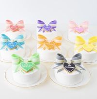 【店頭受取】センターラインリボンケーキ 4号《選べる8色｜センイルケーキ｜韓国｜お好きなメッセージで✧》 