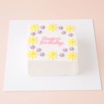 【店頭受取】☆Custom Cake Maker☆カスタマイズケーキ｜四角形｜フラワー 3号