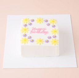 【店頭受取】☆Custom Cake Maker☆カスタマイズケーキ｜四角形｜フラワー 3号