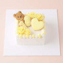 【店頭受取】☆Custom Cake Maker☆カスタマイズケーキ｜四角形｜ローズ 4号