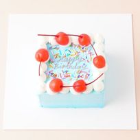 【店頭受取】☆Custom Cake Maker☆カスタマイズケーキ｜四角形｜チェリー 4号