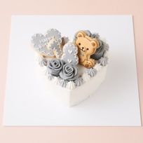 【店頭受取】☆Custom Cake Maker☆カスタマイズケーキ｜ハート形｜ローズ 4号