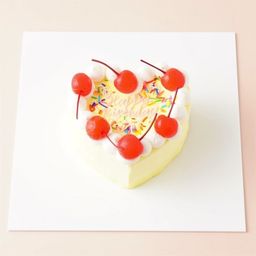 【店頭受取】☆Custom Cake Maker☆カスタマイズケーキ｜ハート形｜チェリー 4号