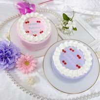 【店頭受取】さくらんぼフリルセンイルケーキ❤︎ 4号《8色から選べる｜韓国｜誕生日｜メッセージの色も選べます✧》