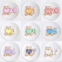 【店頭受取】モコモコくまちゃんプレート＆数字クッキーセット❤︎