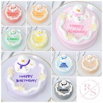 【店頭受取】とろける雪だるまケーキ･*+ 4号センイルケーキ《選べる9色｜韓国｜お好きなメッセージ✧》