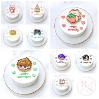 【店頭受取】手書きクッキー付き♪ イラストセンイルケーキ 4号《選べる9色｜韓国｜お好きなイラストやメッセージ✧》