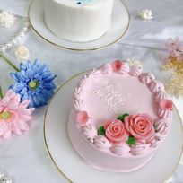 【店頭受取】ミニローズセンイルケーキ✧ 4号《選べる9色｜薔薇｜韓国｜お好きなメッセージ✧》