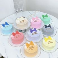 【店頭受取】◯リボン付きセンイルケーキ˚✧₊⁎ 4号《選べる9色｜韓国｜誕生日｜お好きなメッセージ❤︎》