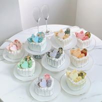 【店頭受取】◯ハート型ドリップセミオーダーケーキ୨୧ 4号《選べる9色｜リボン付き｜写真ケーキ｜センイルケーキ｜お好きなお写真とメッセージで♪》