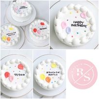 【店頭受取】◯バルーンデザインセンイルケーキ 4号《16色から2色選べる｜韓国｜誕生日｜お好きなメッセージ✧》