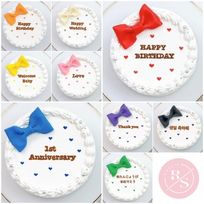 【店頭受取】◯リボン付き✧ハートドットデザインケーキ 4号《選べる9色｜お好きなメッセージ✧》