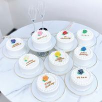 【店頭受取】◯ワンポイントローズセンイルケーキ✧ 4号《選べる9色｜薔薇｜韓国｜誕生日｜お好きな色とメッセージ✧》