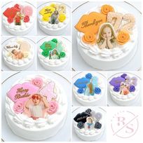 【店頭受取】◯リップセミオーダーケーキ✧ 4号《選べる9色｜写真ケーキ｜センイルケーキ｜アイシングクッキー｜お好きな写真とメッセージで♪》