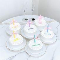 【店頭受取】◯リボンキャンドル付き⋈センイルケーキ 4号《選べる6色｜韓国｜誕生日｜お好きなメッセージ✧》