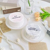 【店頭受取】◻︎大理石風センイルケーキ✧ 4号《選べる9色｜韓国｜誕生日｜お好きなメッセージ✧》