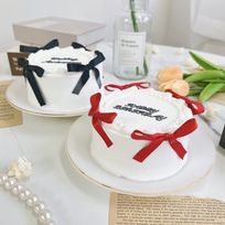 【店頭受取】◻︎リボンが可愛いフリルセンイルケーキ⋈ 4号《選べる9色｜リボン｜韓国｜お好きなメッセージ✧》