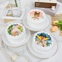 【店頭受取】◻︎ゆるふわ写真ケーキ✧ 4号《センイルケーキ｜韓国｜お好きなお写真｜お好きなメッセージ✧》