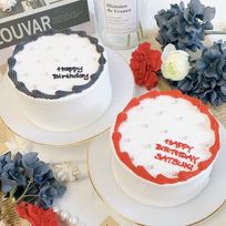 【店頭受取】◻︎シンプルキルティング柄センイルケーキ✧ 4号《選べる9色｜韓国｜誕生日｜お好きなメッセージ✧》