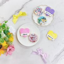 【店頭受取】◻︎プリントクッキーSET（ダブルメッセージハートクッキー）✧《選べる9色｜お好きなお写真とメッセージ♪》