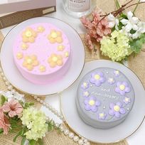 【店頭受取】◻︎＼土台とお花の色が選べる！／花づくしセンイルケーキ✧ 4号《選べる9色｜フラワー｜韓国｜誕生日｜お好きな色とメッセージ✧》 
