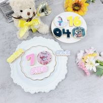 【店頭受取】◻︎うちわ文字プリントクッキーSET（数字付） 《選べる9色｜アイシングクッキー｜お好きなお写真と数字で》