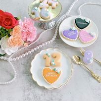 【店頭受取】◻︎ローズプレートSET✧《選べる9色｜アイシングクッキー｜お好きな数字とメッセージ♪》