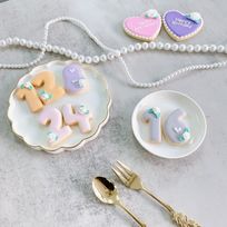 【店頭受取】◻︎ローズアイシングクッキー（数字）✧《選べる9色｜アイシングクッキー｜1枚から購入可能♪》
