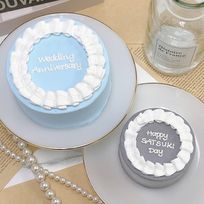 【店頭受取】フリルセンイルケーキ 3号《選べる8色｜韓国｜誕生日｜お好きな色とメッセージ♪》