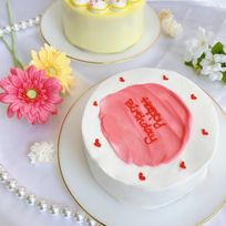 【店頭受取】ハートフルセンイルケーキ❤︎ 3号《選べる9色｜ハート｜バースデーケーキ｜韓国｜誕生日｜お好きなメッセージ✧》