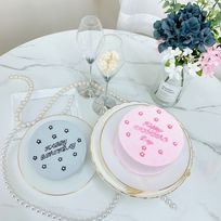 【店頭受取】プチフラワーセンイルケーキ◌꙳✧ 3号《小花柄｜センイルケーキ｜選べる9色｜お好きなメッセージ✧》