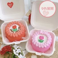【店頭受取】◻︎ランチボックス入りおはなモチーフのセンイルケーキ【 カラバリ9色｜韓国｜誕生日｜花｜お好きなメッセージ 】