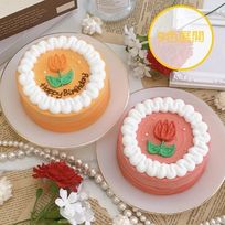 【店頭受取】◻︎おはなモチーフともこもこクリームのセンイルケーキ 4号 12cm【 カラバリ9色｜韓国｜誕生日｜お好きなメッセージ 】