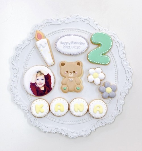 【店頭受取】くまちゃんのお誕生日クッキーセット【ファーストバースデー】