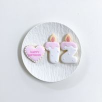 【店頭受取】◻︎キャンドルナンバープレートセット【選べる9色｜アイシングクッキー｜お好きな数字とメッセージで♪】