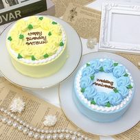 【店頭受取】◻︎薔薇のリースセンイルケーキ 4号 12cm【 カラバリ9色｜韓国｜誕生日｜お好きなメッセージ 】