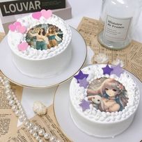 【店頭受取】◻︎MOON写真ケーキ 4号《選べる9色｜プリントケーキ✧》