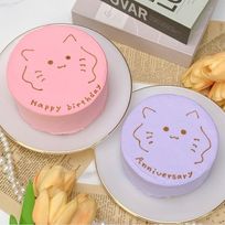 【店頭受取】◻︎ゆるねこセンイルケーキ 3号《選べる9色｜韓国｜誕生日｜お好きなメッセージ✧》
