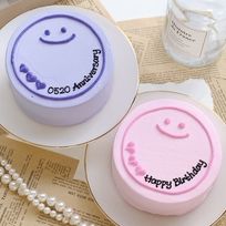 【店頭受取】◻︎にこちゃんマークのセンイルケーキ 3号《選べる9色｜韓国｜誕生日｜お好きなメッセージ✧》