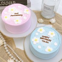 【店頭受取】◻︎春風フラワーセンイルケーキ 3号《選べる9色｜韓国｜誕生日｜お好きなメッセージ✧》